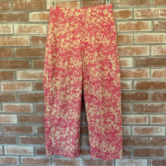 Lucy Paris Kinsey Pink Cream 100% Cotton Ankle Pants Women’s Small - Picture 3 of 11